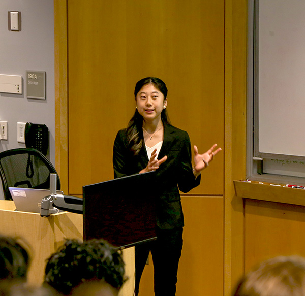 Ya Meng (Moe) Zhang presenting at the honors symposium